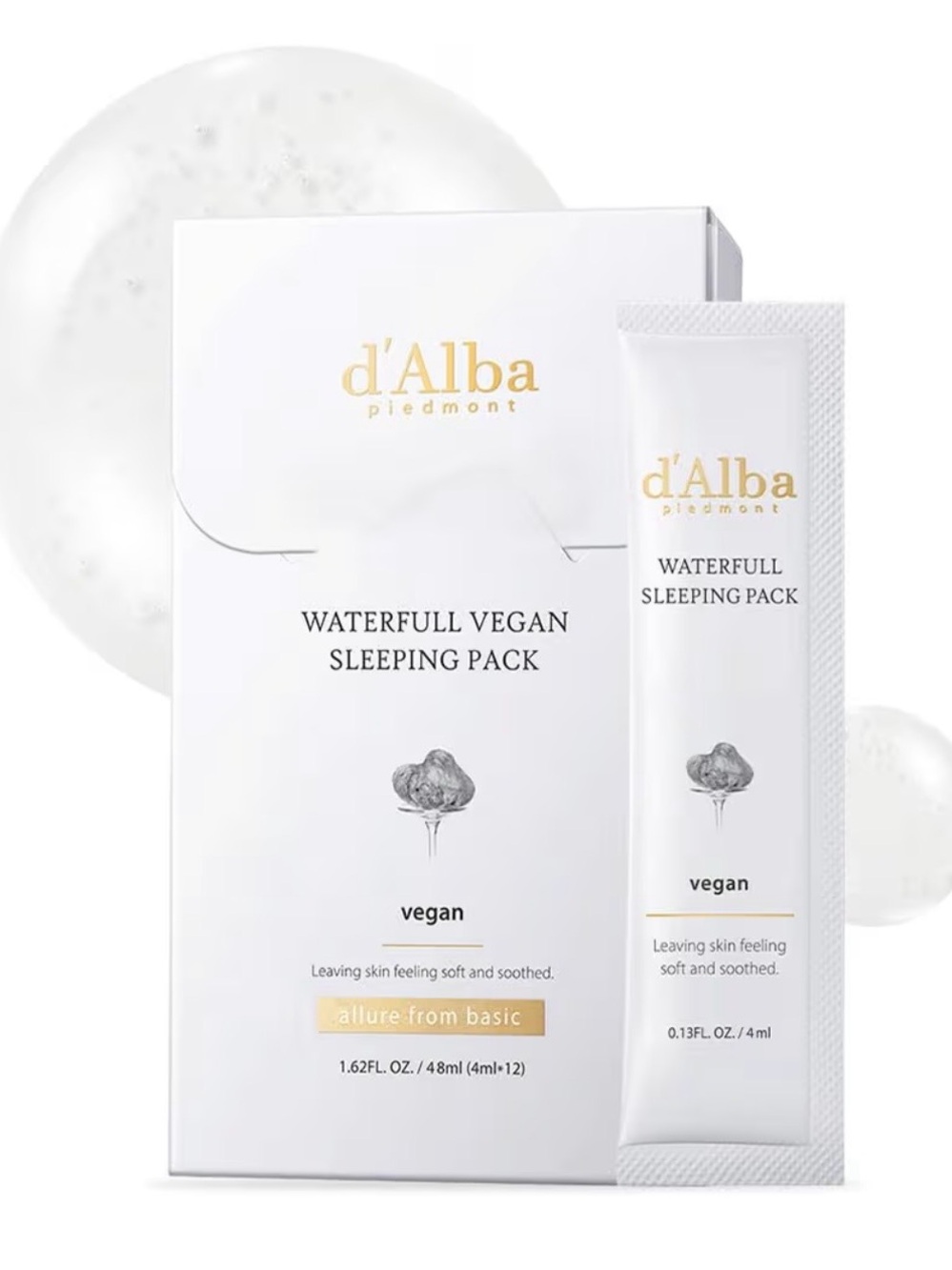 d'Alba Waterfull Vegan Sleeping Pack - 12 Packs